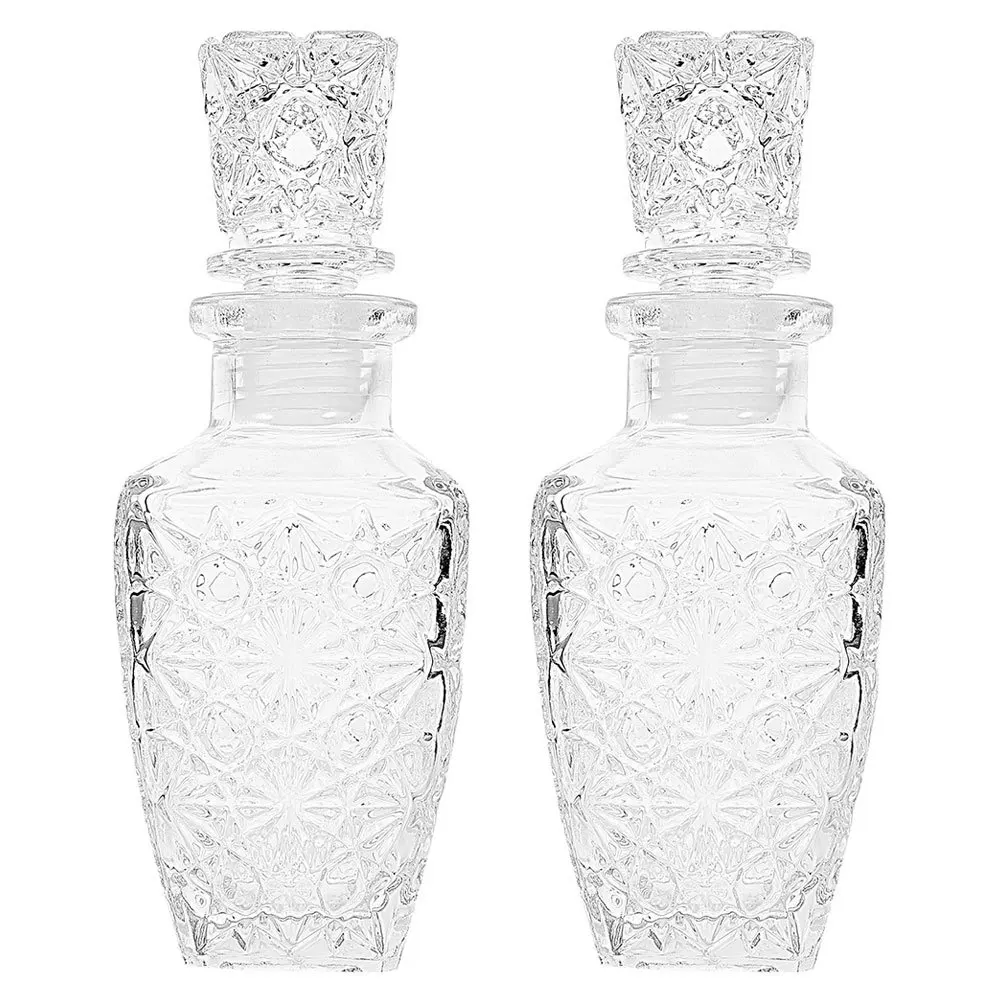 

2Pcs Transparent Thickened Glass Wine Bottle Practical Decanter for Wine Liquor Storage Whiskey Bottle