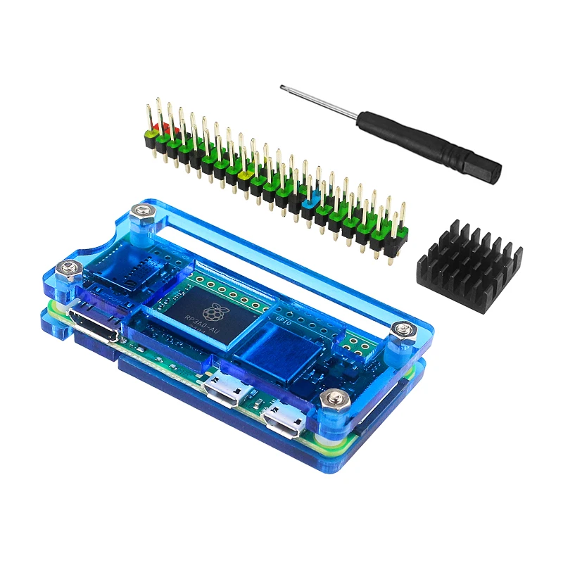 Acrylic Case for Raspberry Pi Zero kit with Aluminum Heat Sink + 40Pin GPIO Header + Screwdriver for Raspberry Pi Zero W 1.3 Pi0