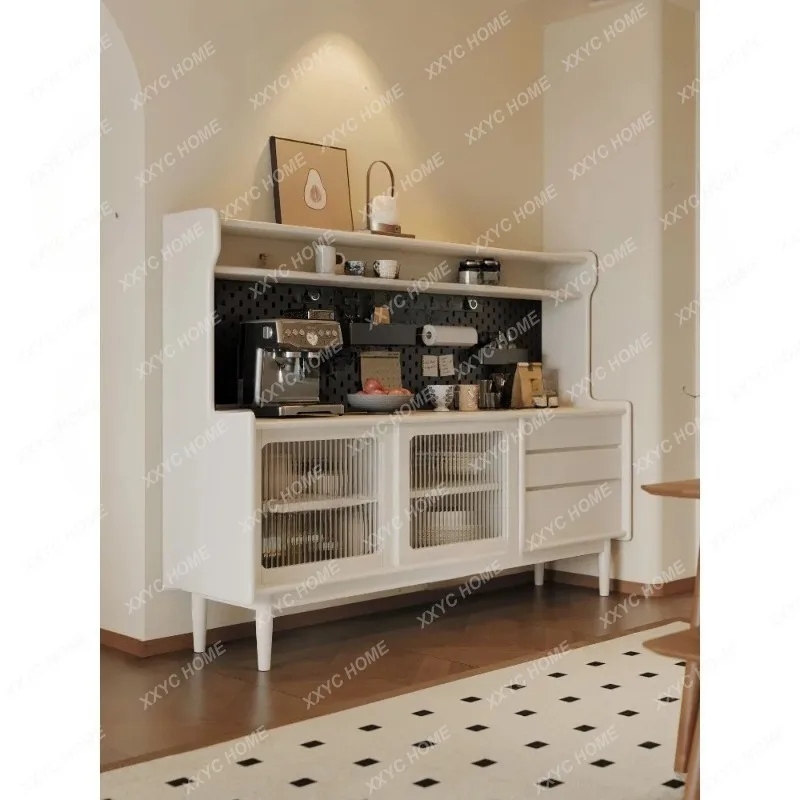 XXhot  Solid wood dining edge integrated wall locker simple modern hole board living room wine cabinet