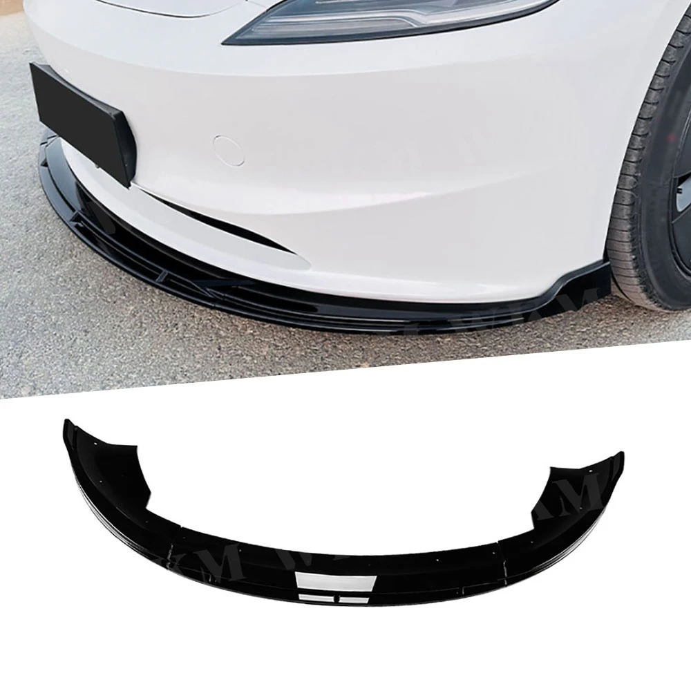 

Front Bumper Lip Spoiler For Tesla Model 3 2023+ Diffuser Splitter Spoiler Protector Tuning Body Kit Exterior Accessories Parts