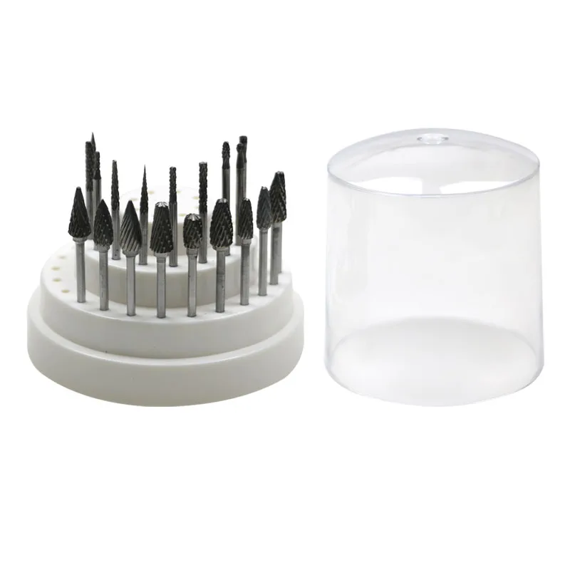 GREATLH Tungsten Steel Burs Kit Dental Burs Holder Autoclavable Sterilizer Burs Dental Instrument 20pcs/set