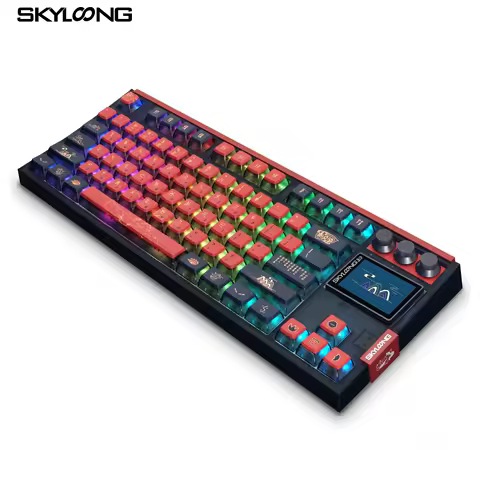 SKYLOONG GK87 Pro Wireless Mechanical Keyboard with 3.0 Screen 3 Knobs Full-Key Hot-Swappable RGB Backlit Custom Gamer Keyboard