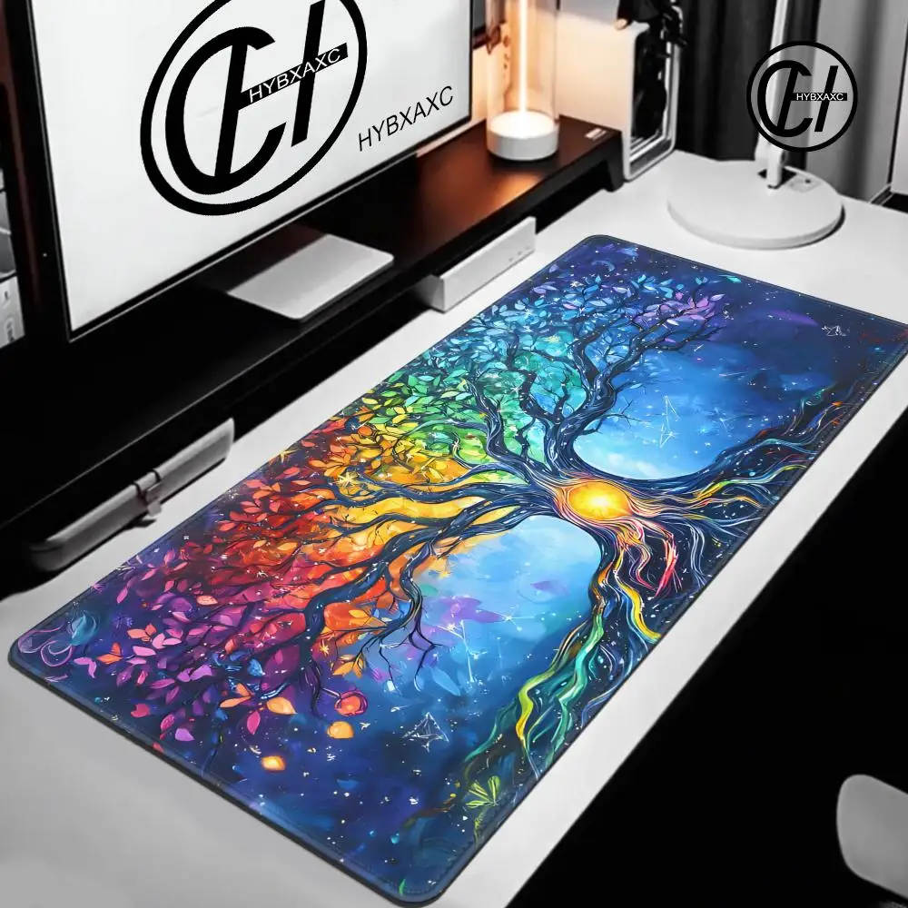 

Tree of Life Mouse Pad Large Desk Accessories Desk Pad Rubber Base with Stitched Edge Mousepad Non-Slip Mousepad for Office