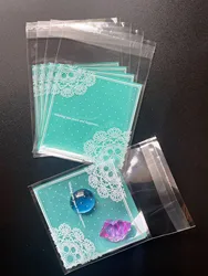 100pcs Lace-printed Opp Self-sealing Bags, Small Gift Bags For Candy and small things, Party And Anniversary Gifts Packing