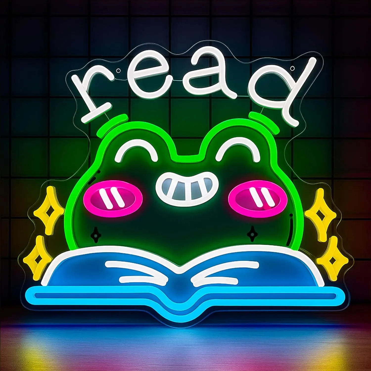 

Неоновая вывеска «Лягушка читает книги» с USB-питанием, регулируемая LED-подсветка, настенный декор для библиотеки, читального зала, класса, вечеринок, подарки