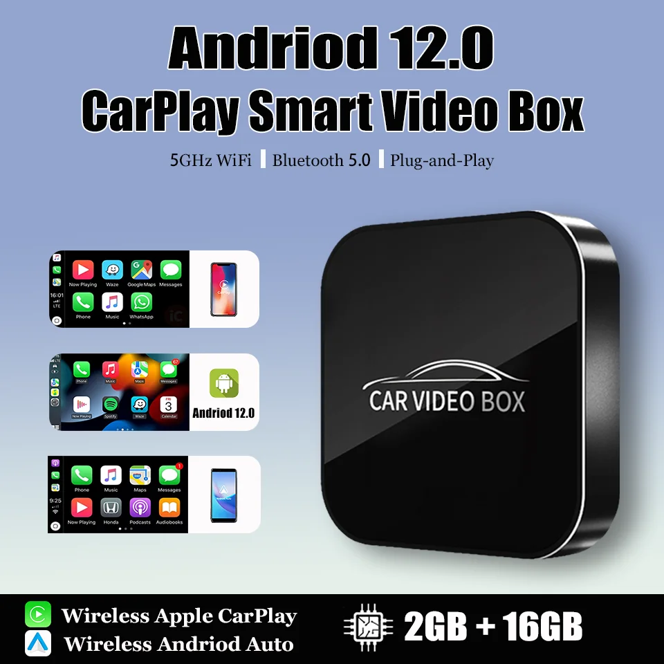 

CarPlay Smart Video TV Android12 & CarPlay & Android Auto 3in1 Smart Car Play Streaming Box Built-in Netflix Youtube Plug & Play