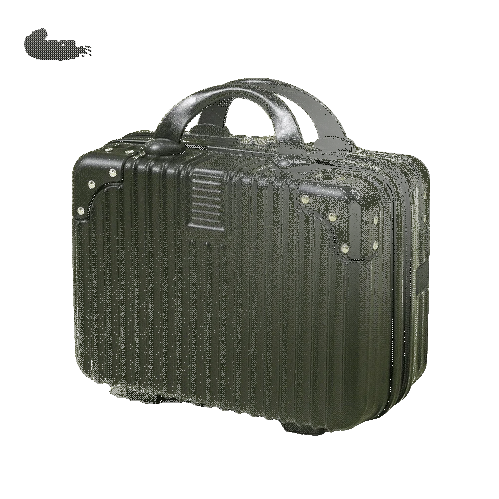 

Trendy Retro 14 Inch Makeup Case Cosmetic Square Mini Handheld Suitcase Storage Handbag Luggage Travel Box with Straps Flight