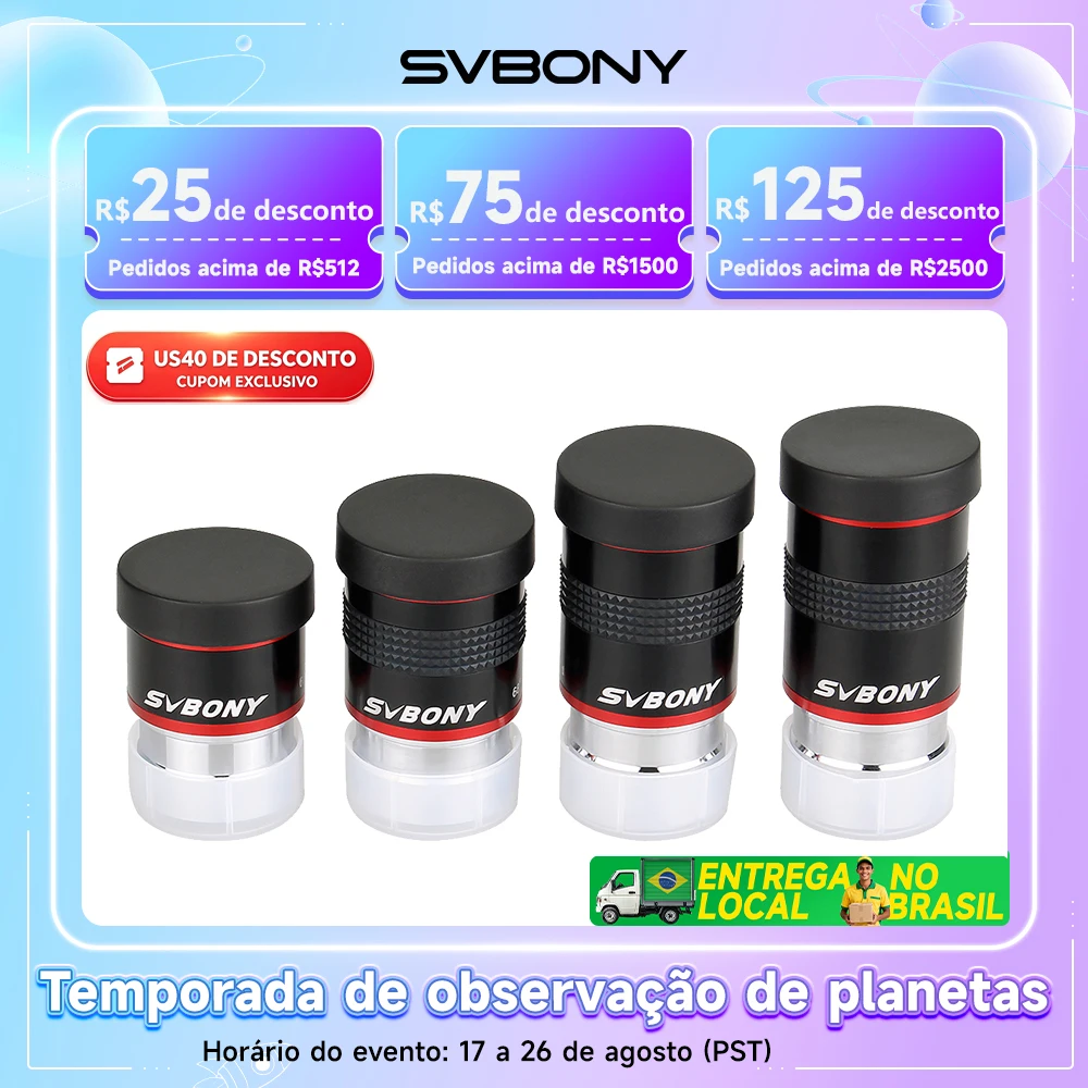 SVBONY Oculares Telescópio 6mm 9mm 15mm 20mm 68°