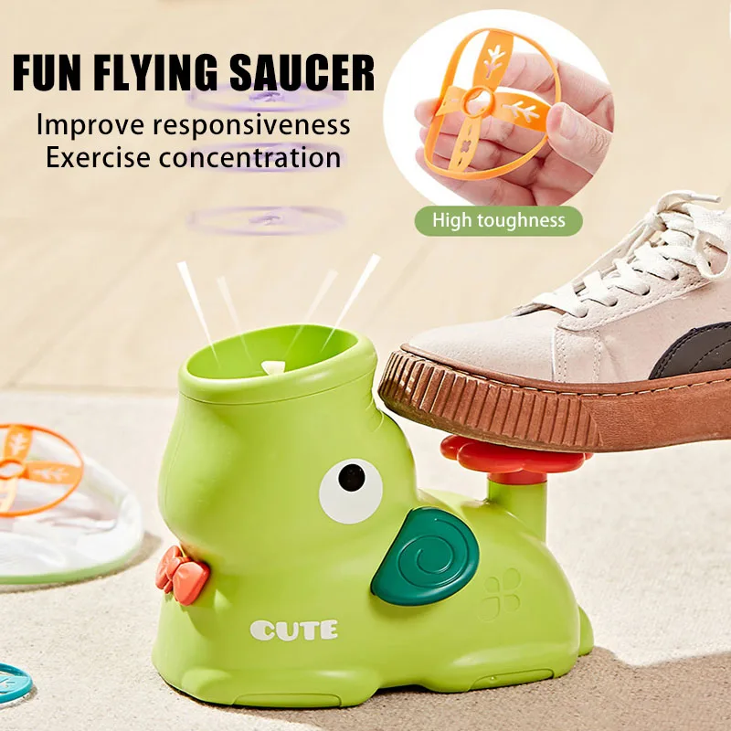 Flying Disc Saucer Launcher Toy High Altitude Air Rocket Launcher Relay Dish Jumping Sports Game Children\'s Outdoor Toy Gift