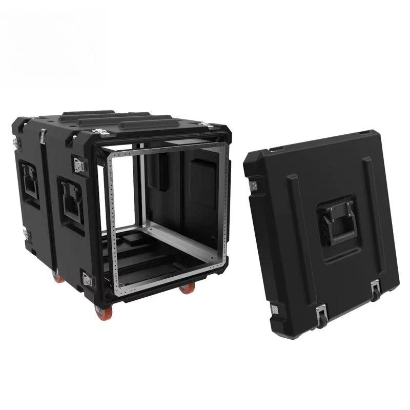 

Shockproof Waterproof Hard Rotational Mold 19 Inch 12U Rack Mount Case With Wheels OEM ODM IP65 10-Year Warranty
