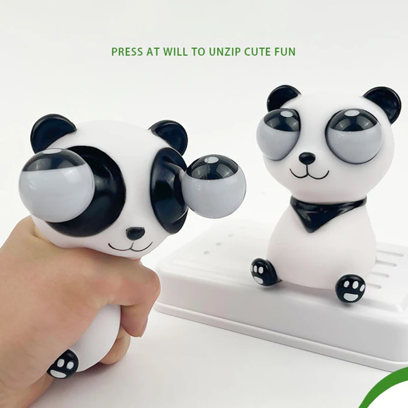 1Pcs Panda Doll Children Adult Anti-stress Toys Animal Figure Doll Bulging Eyes Big Eyes Stress Relief Balls Squeezable Toy