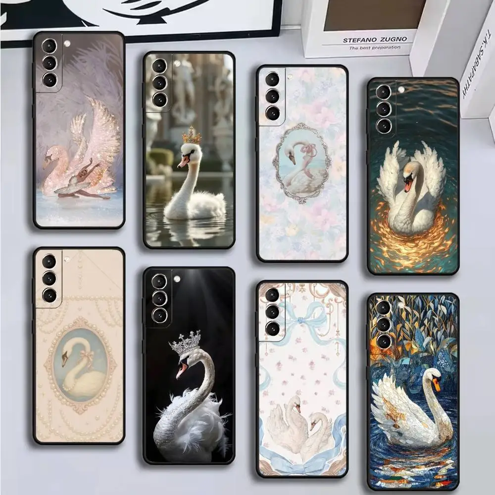

Noble swan Phone Case For Samsung GalaxyA13,21s,22,31,32,52,53,71,72,73,Soft Black Cover