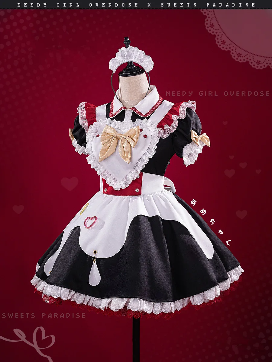 KAngel Lovely Maid Dress Cosplay Costume Game NEEDY GIRL OVERDOSE Anime Women Role Play Clothing Halloween Party Suit Pre-sale