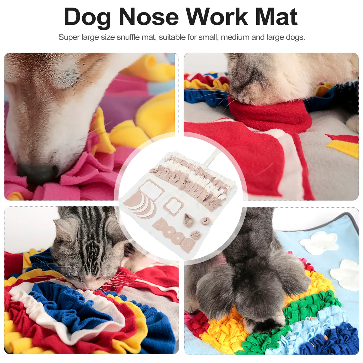 

1Pcs Cozy Plush Pet Snuffle Mat Dog Feeding Mat Training Pad for Sniffing Activity