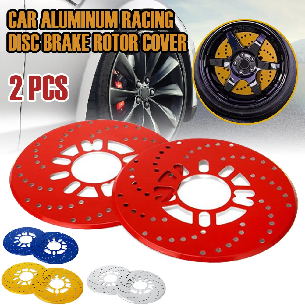 2 PCS 14 Inch Disc Brake Rotor Cover Drum Brake Decorative Aluminum Brake Cover Dustproof Suitable for Car Rear Wheel Tools