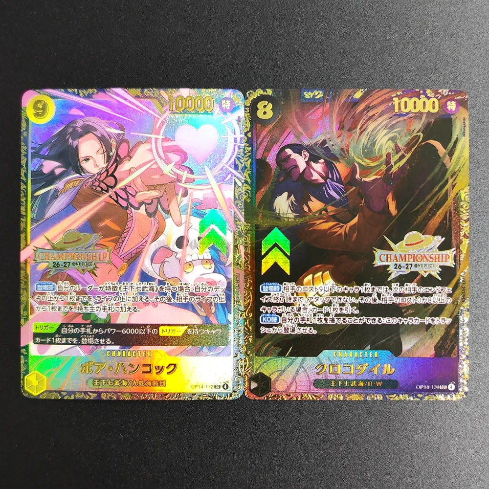 DIY One Piece OTCG Japanese Championship 26–27 Card Crocodile OP04-120 Boa Hancock OP04-112 Game Collection Card Toy