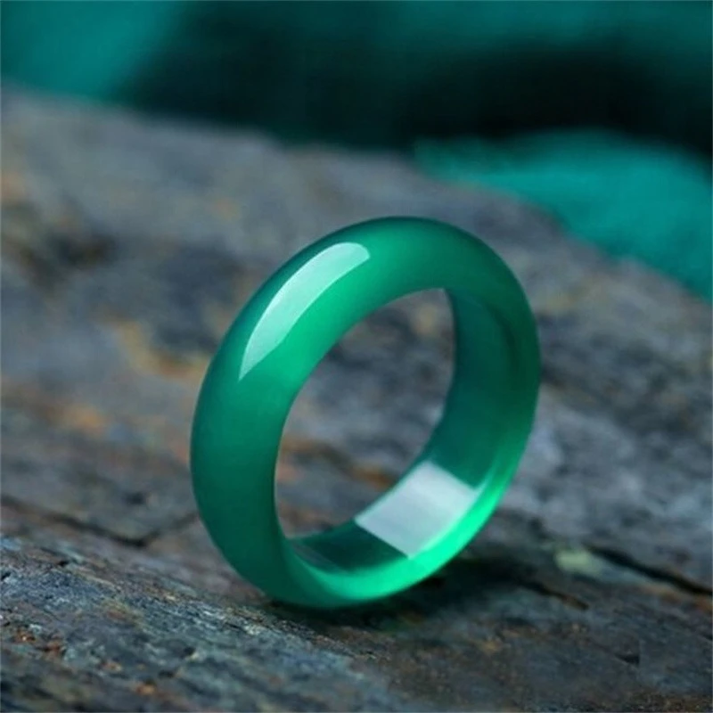 Natural Agate Ring Ring Ring Men's and Women's Chalcedony, Fashionable and Versatile