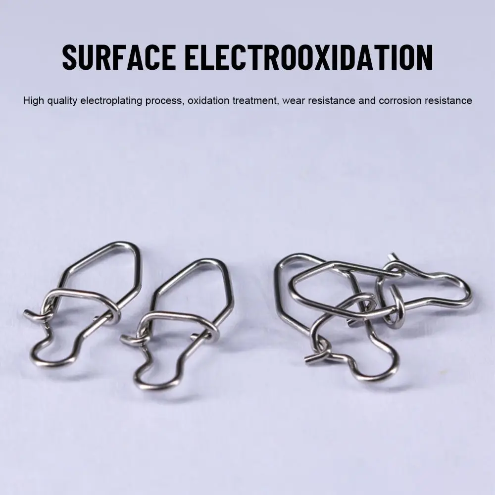 100PCS Gourd High Quality Stainless Steel Fast lock Durable Connector Fishing Hanging Snap Barrel Swivel Oval Split Rings