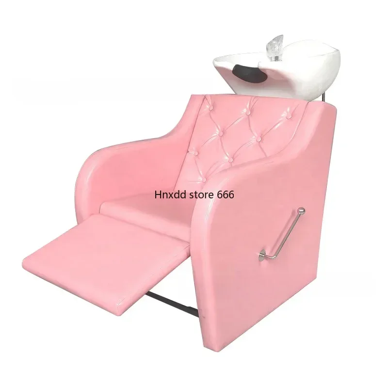 Barber shop special shampoo bed sitting half lying hair care punch bed salon furniture