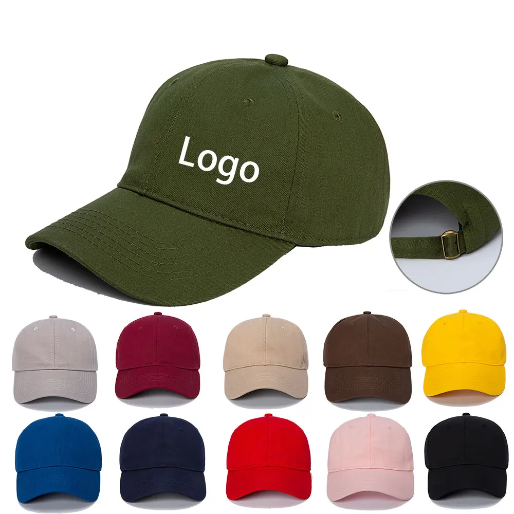 Men's Baseball Caps Adjustable Solid Color Casual Women's Sunshade Hat Unisex Cotton Caps Custom Embroidery Print Logo