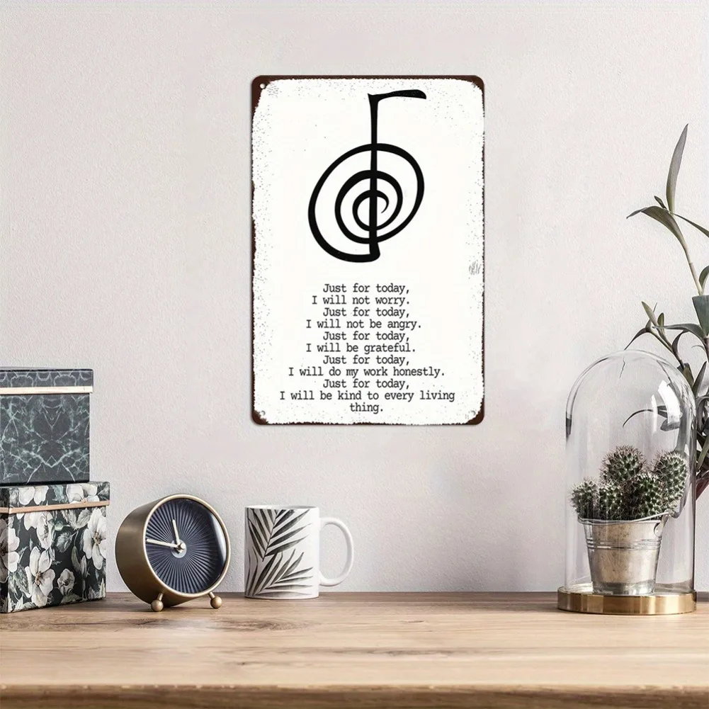 لافتة معدنية ملهمة من Just This Day - Cholera Relax، Yoga & Zen Home Decor |   لوحة فنية جدارية عتيقة مقاس 8 × 12 بوصة، مثالية للغرفة