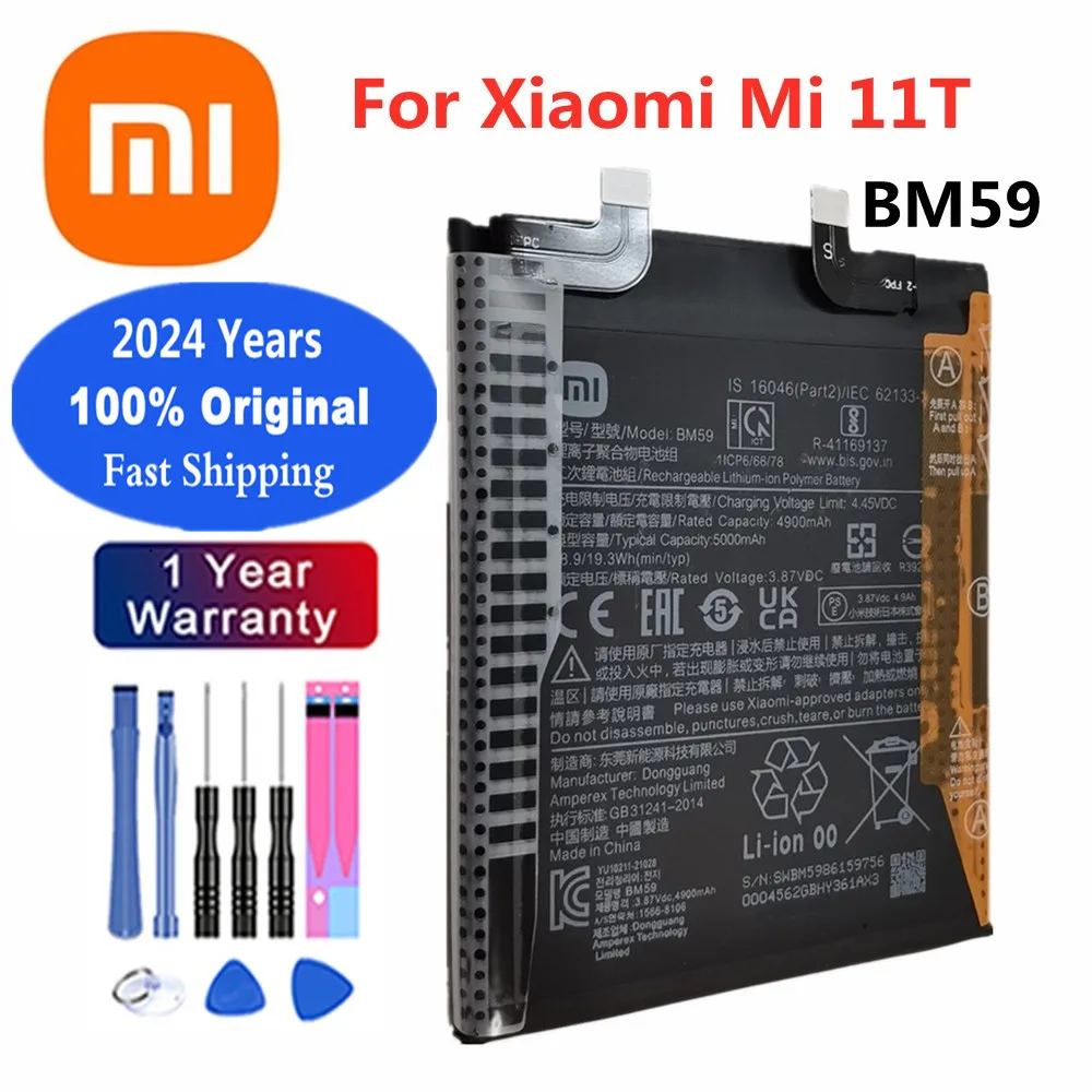 2024 Years New BM59 Original Battery For Xiaomi Mi 11T 5000mAh High Quality Phone Replacement Batteries In Stock Fast Shipping