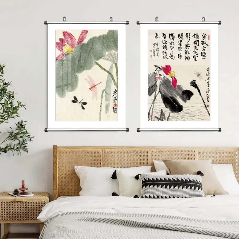 Traditional Chinese Folk Abstract Qi Baishi Wall Art Canvas Paintings Posters Pictures Prints For Office Living Room Home Décor