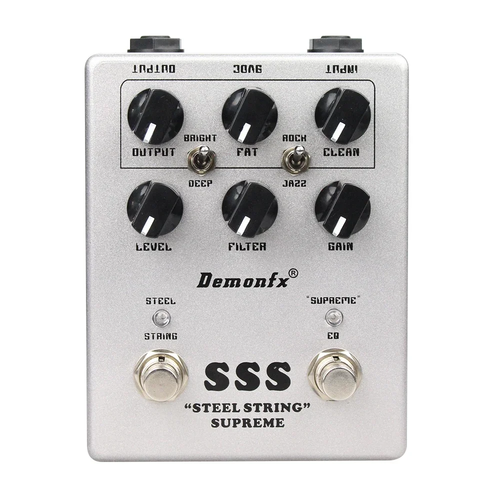 Demonfx SSS Overdrive Preamp Effects Pedal Rock Jazz Tone Switch Active EQ Control True Bypass Analog Guitar Stompbox