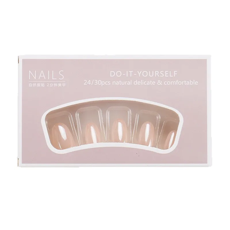 24 Pcs Simple Acrylic Press on Nails Medium Short Nail Tips Stick-on Nails Decorated Artificial Nails with Tools Fake Nail 2026 view 5