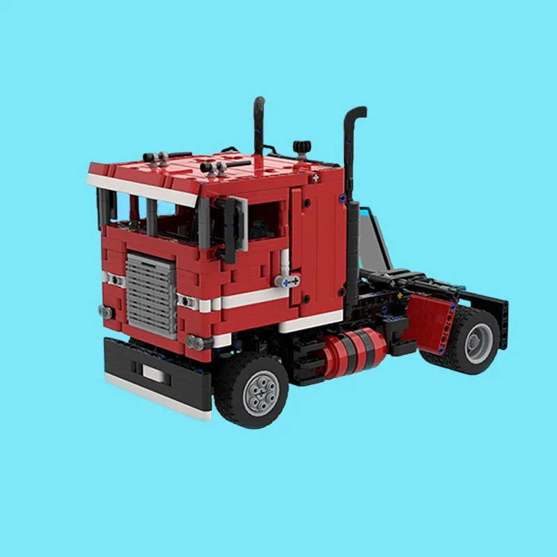 1000pcs MOC Freightliner FLB 4x2 Red Technical Vehicle Engineering Model Building Blocks Module Diorama Figure Master Toy Gift