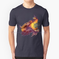 Dragon's Head T Shirt 100% Cotton Tee Fire Dragons Breath Fury Hearthstone Childhood Favorite Cartoon Animation 90s Muyfl