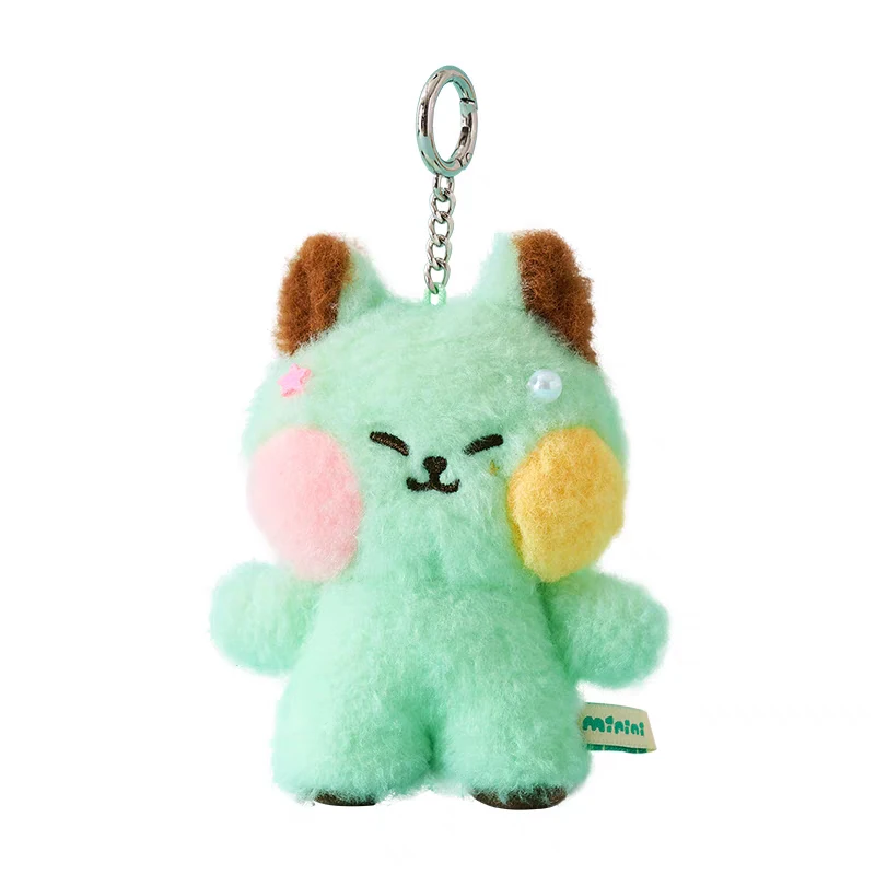 Linefriends-Llavero de muñeco de peluche de la serie Ice Cream Shop, bonito colgante de mochila para decoración Interior, regalos, colección de juguetes