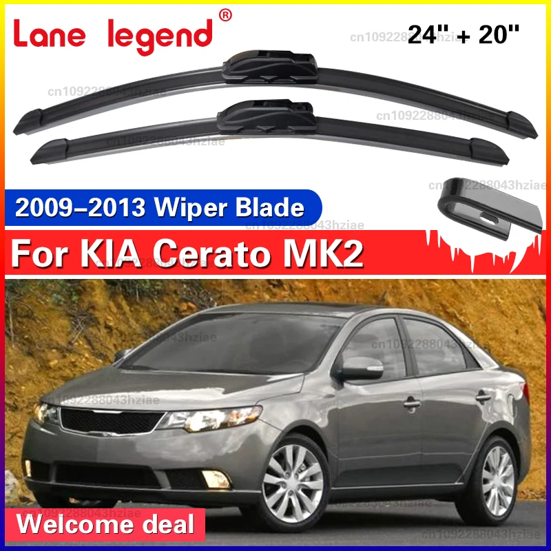 

Для Kia Cerato MK2 2009-2013 автомобильный передний дворник U-типа, мягкий резиновый стеклоочиститель без костей HD, тихий прочный автомобильный дворник 24 "+ 20"