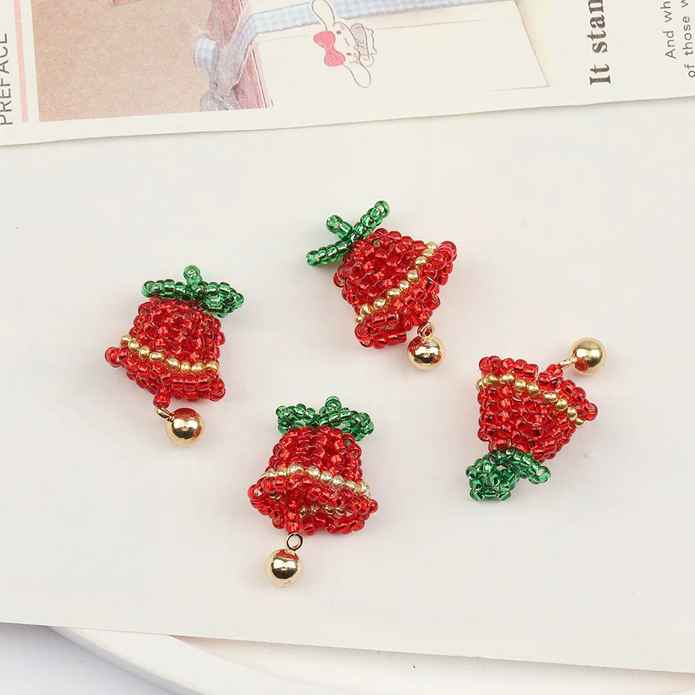 

Cordial Design 30Pcs 21*25MM DIY Earrings Making/Jewelry Accessories/Christmas Bell Shape/Hand Made/Seed Beads Charms #17083