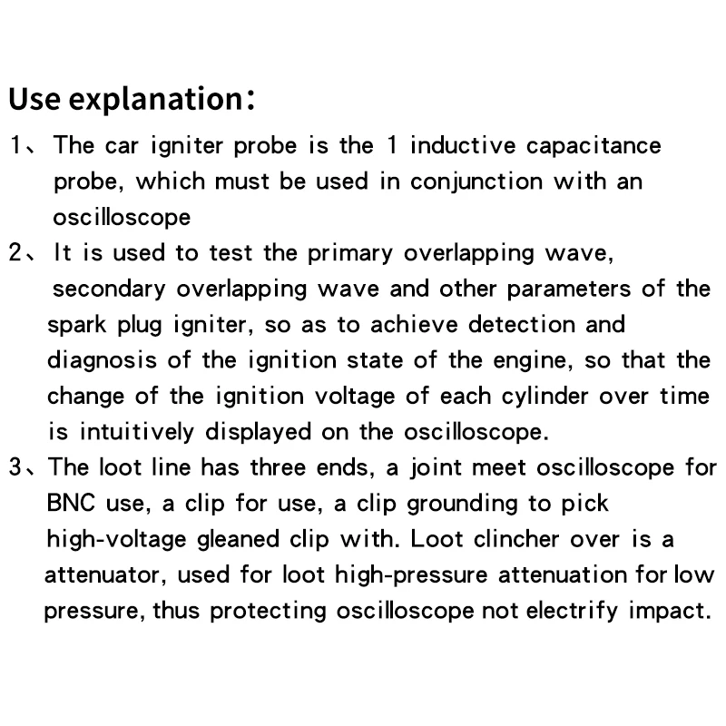 Hantek HT25 Automotive Oscilloscope High-Voltage Inductive Ignition Probe Diagnostic Tool Accessories Attenuation Up To 10000:1