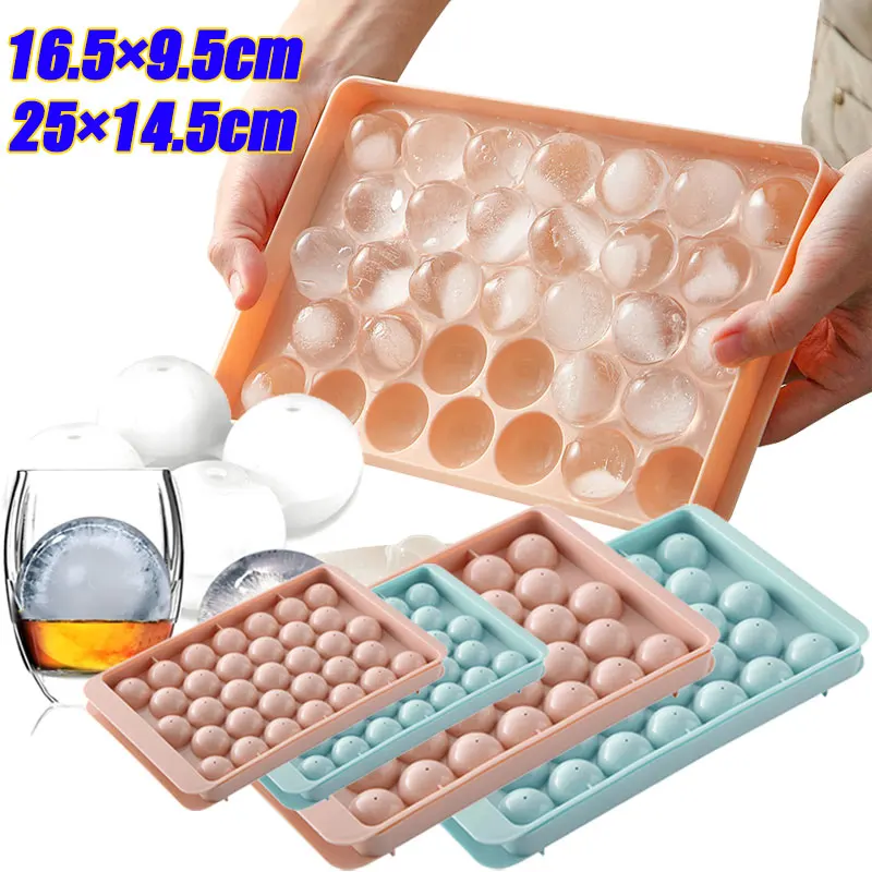 

33 Ice Boll Hockey PP Mold Frozen Whiskey Ball Popsicle Ice Cube Tray Box Lollipop Making Gifts Kitchen Tools Accessories
