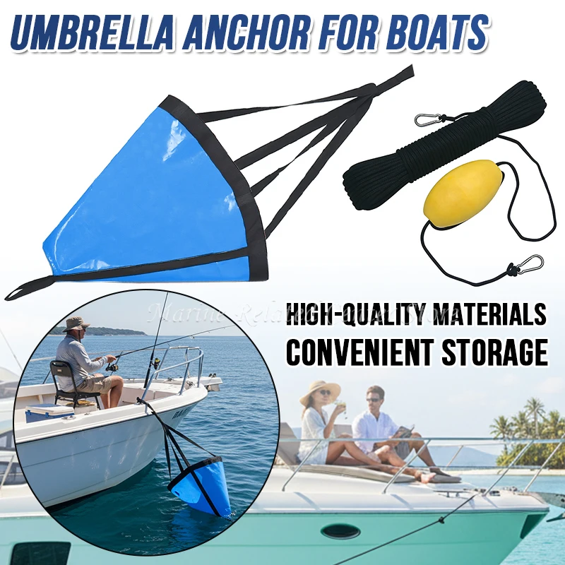 

18-53'' Sea Drogue Anchor Float Marine Kayak Drift Rowing Boat Fishing Brake Lifeboat Anchor Yacht Traction Rope Buoy Ball