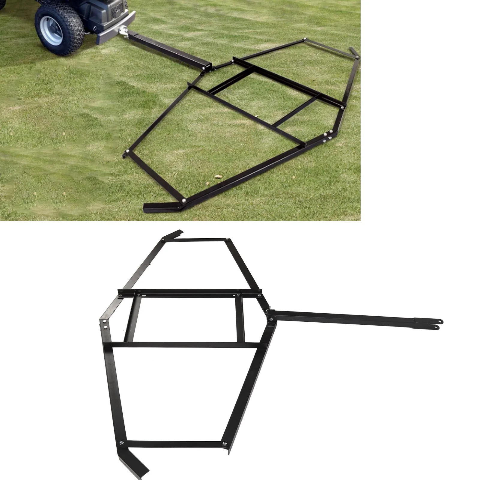 Heavy Duty Lawn Leveler 74 Inch Drag Driveway Tractor Harrow Heavy Duty Steel Lawn Leveling Rake for ATV UTV Trailer Mower