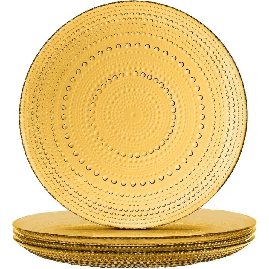 

Янтарные стеклянные тарелки Hobnail, винтажные обеденные тарелки из янтарного стекла, элегантная посуда в стиле ретро для вневременной развлечения