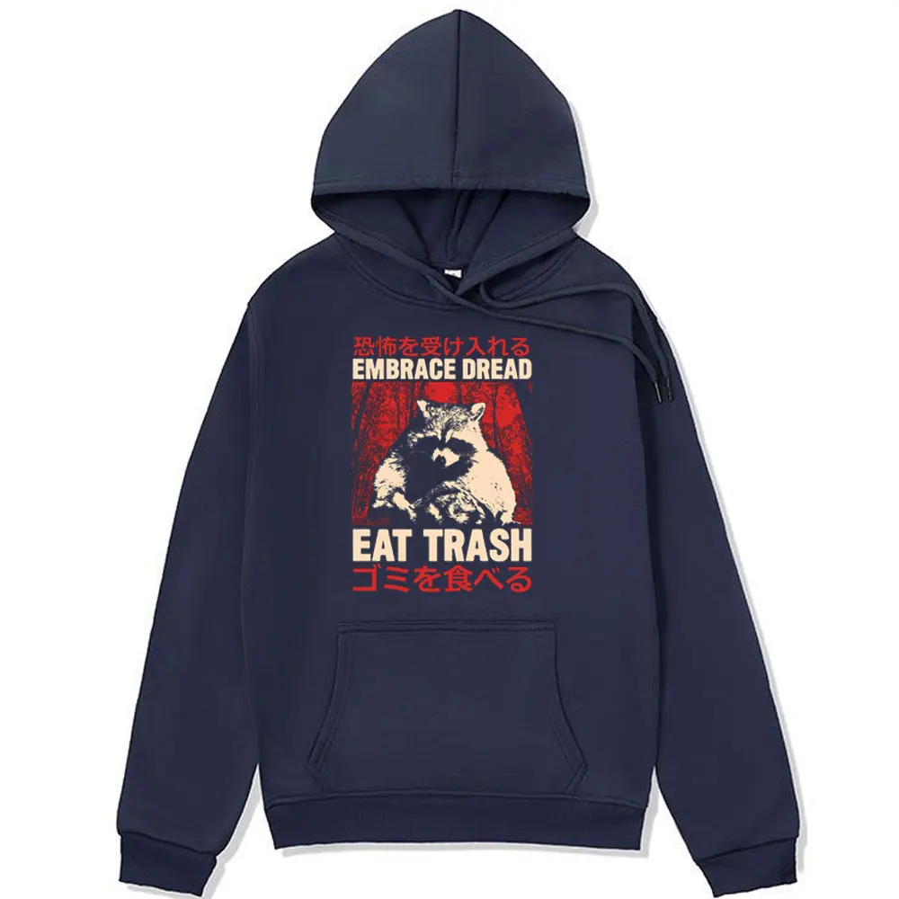 Funny Embrace Dread Raccoon Hoodie Men Women Cartoon Oversized Sweatshirt Male Fashion Hip Hop Hoodies Pullover Streetwear Tops