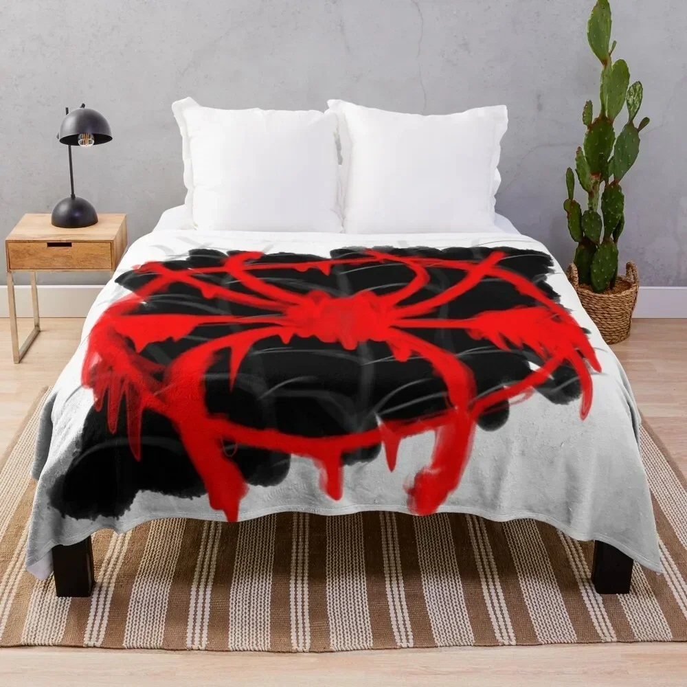 

Red Spray Painted Spider Throw Blanket Summer Beddings Sleeping Bag funny gift bed plaid Blankets