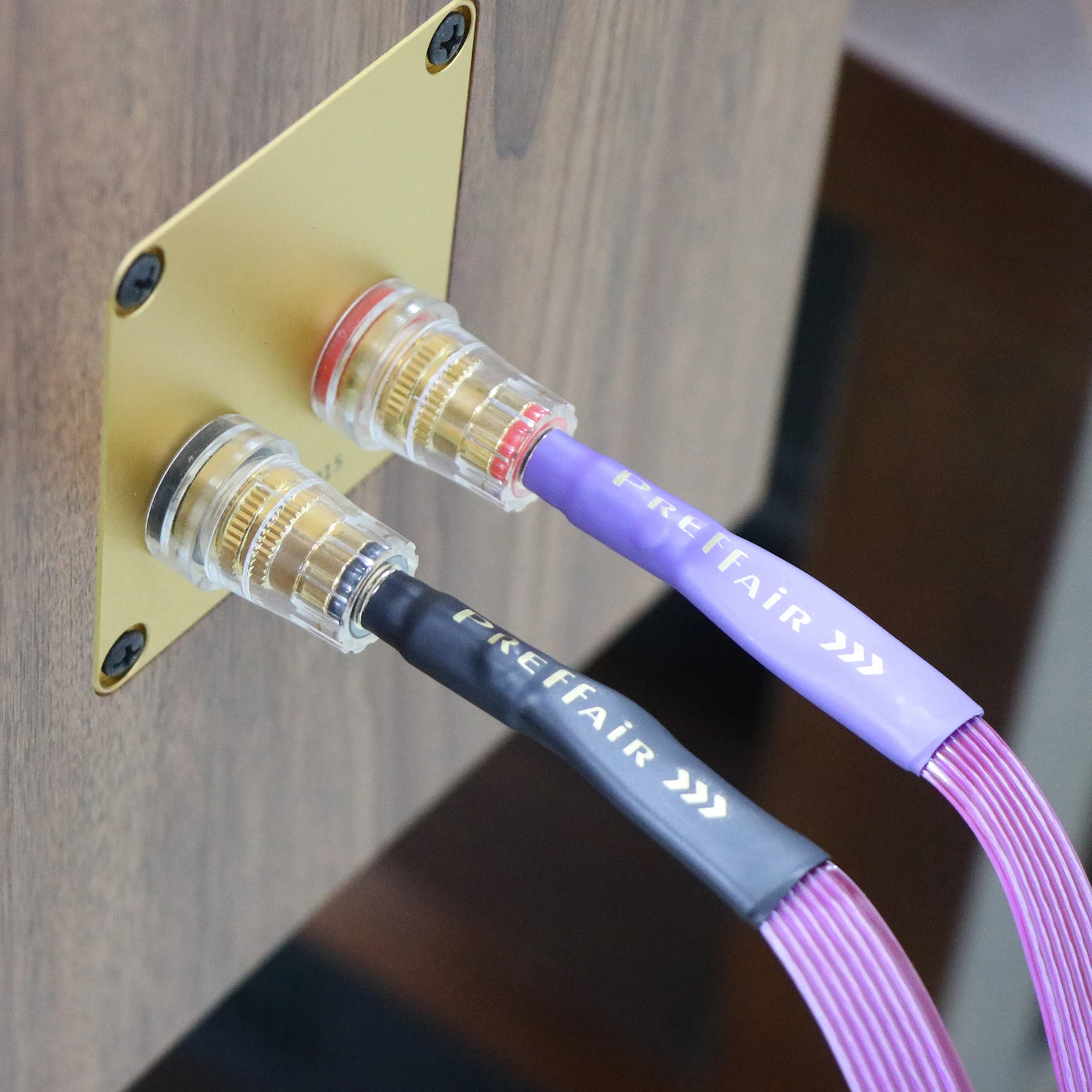 HiFi OCC Speaker Cable Hi-end Pure Copper Flat Belt with Serrated Solid Gold-plated Banana Y Plugs Cable for Speaker Amplifier