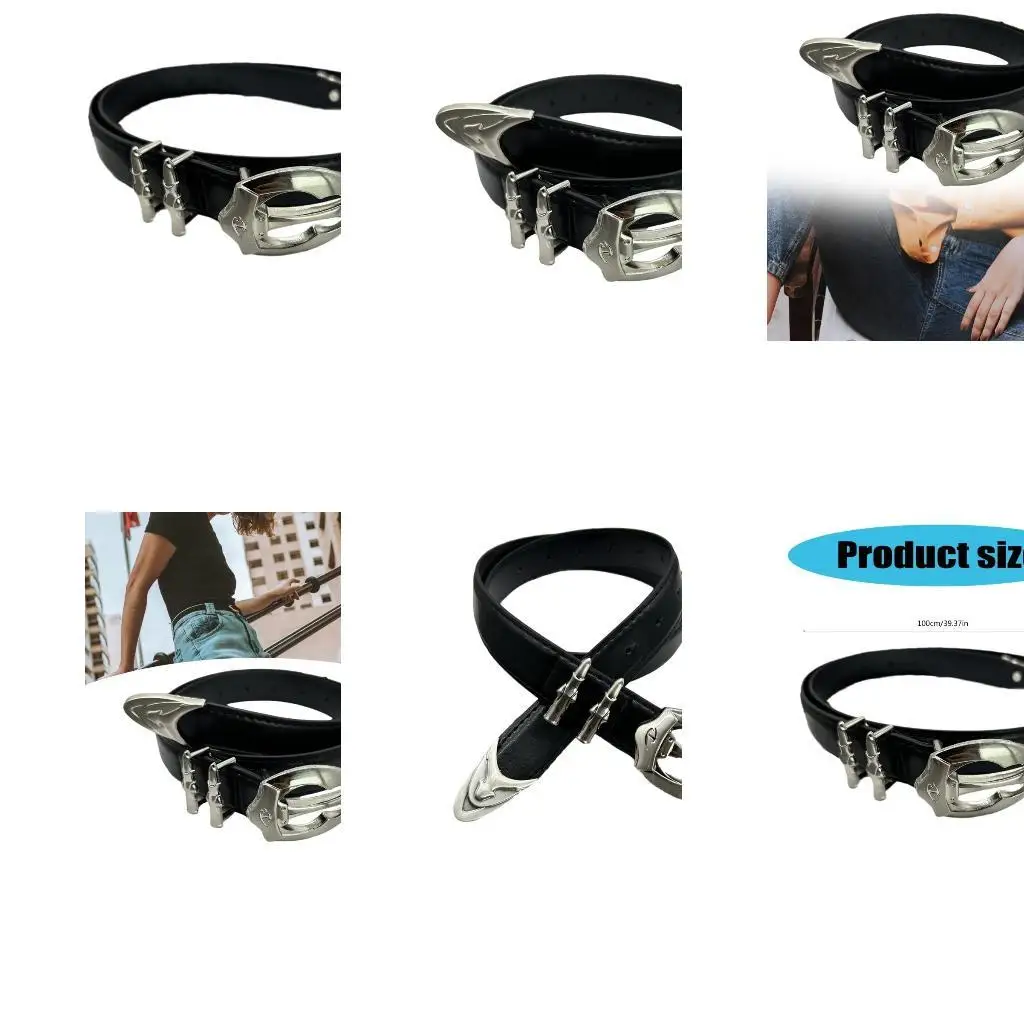 

39BB Unique Styles Waist Belt with Metal Buckles Casual Wear Waistband Creative Belt