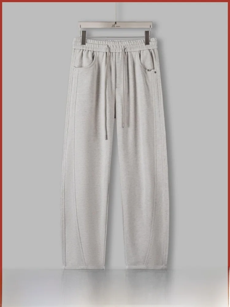 

Men's Winter Fce Lined Knitted Cotton Loose Casual Sweatpants Tapered ape Thiened Comfortable Youth Trendy Pants