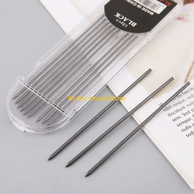 W89C 12pcs 2.0 mm bút chì cơ màu đen 2B Dẫn đầu dự thảo Vẽ Viết Craft