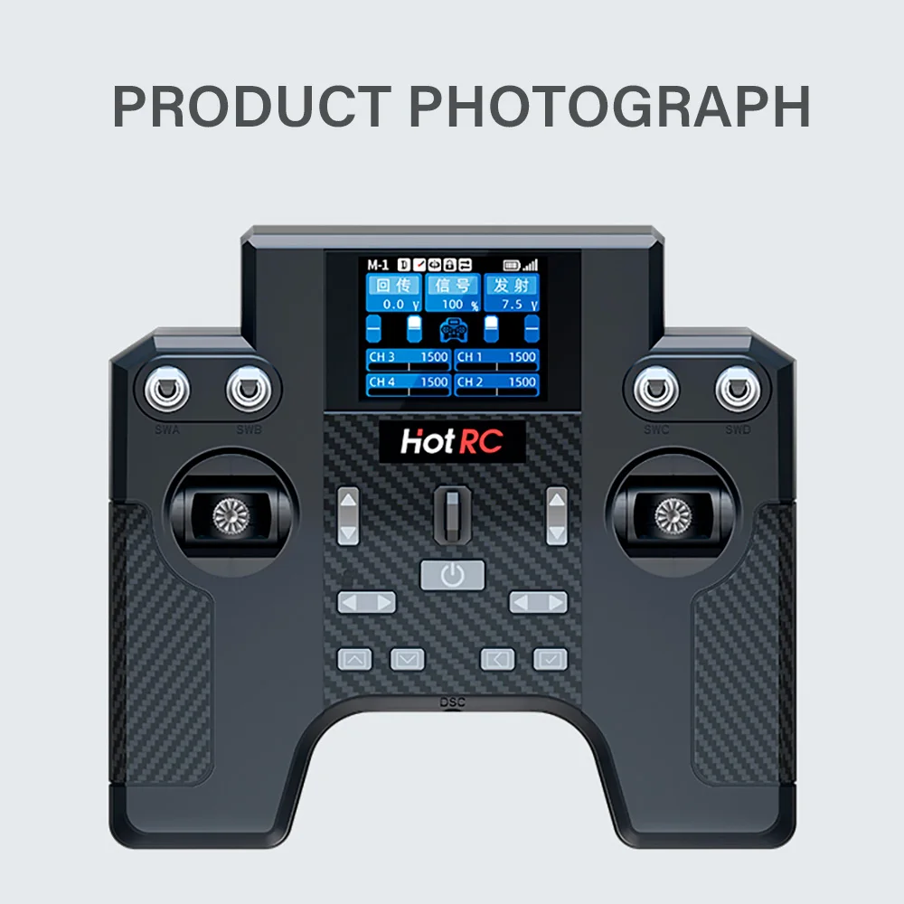 HOTRC HT-8A Sender 8-Kanal Gyroskop 300M mit F-08AT Empfänger für RC Flugzeug Auto Boot