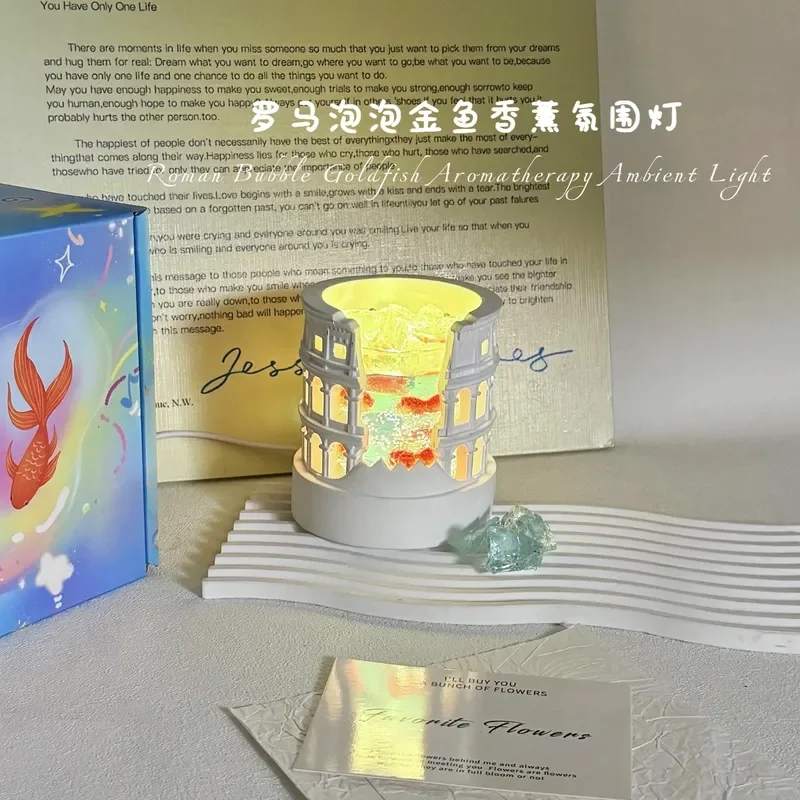 for Roman Goldfish Fireless Diffused Spar Aromatherapy Essential Oil Indoor Fragrance Night Light Ornament for Girlfriends