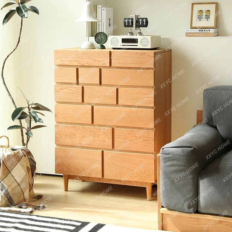 

L Japanese Style All Solid Wood Bedroom Modern Simple Sofa Storage Drawer Cabinet