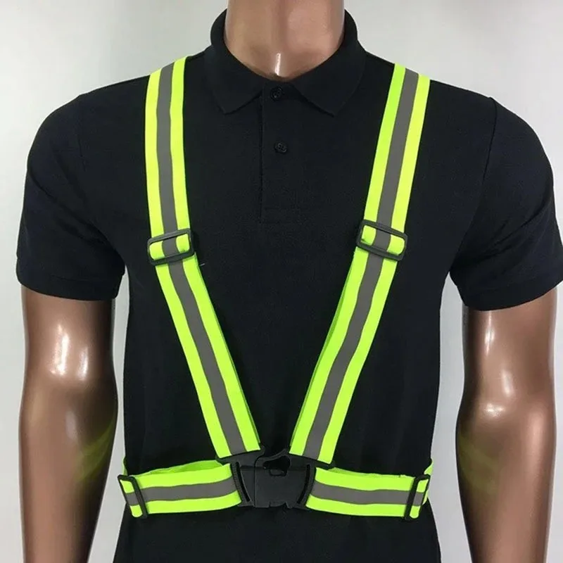 Outdoor Supplies Reflective Elastic Vest Night Running Cycling Reflective-Cloth Adjustable Safety-Vest Riding Equipment