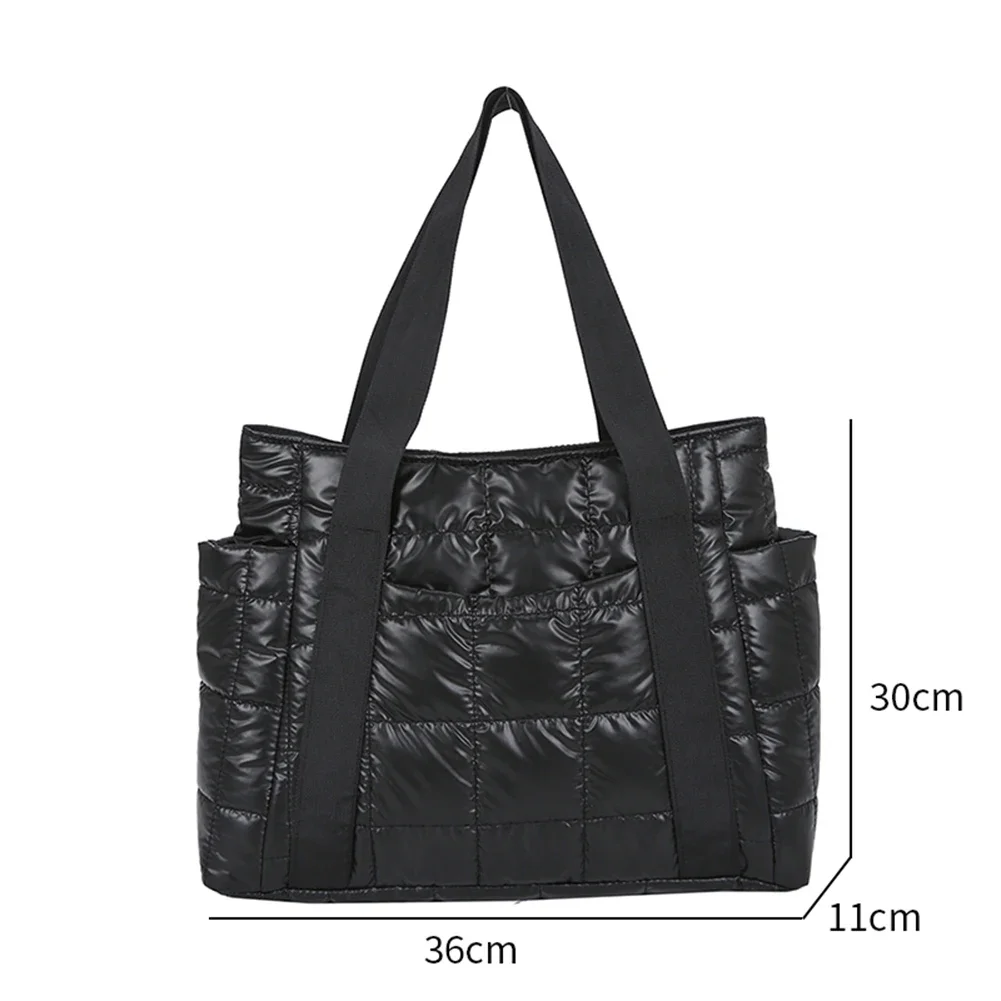 Winter Brand Women Shoulder Bags Fashion Quilted Lattice Large Capacity Black Handbags Designer Capacity Tote Handbags